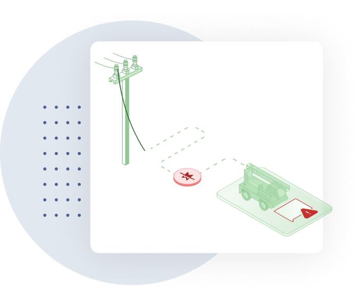 AI-powered power outage intelligence solution illustration